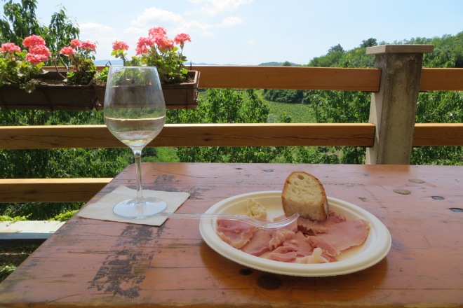 A snack overlooking the vineyard