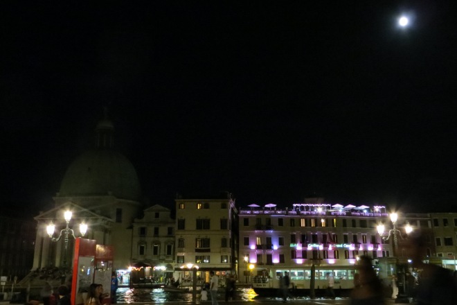 Venice by night from the steps of the train station